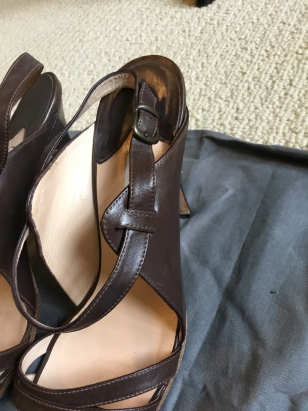 Manolo Blahnik brown leather slingback sandals - Picture 6 of 12
